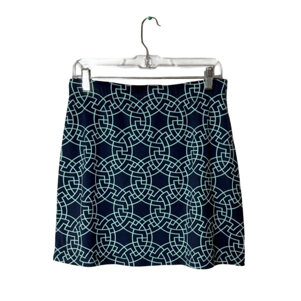 Title Nine Womens Skort Geometric Print Pull-On Skirt Green Blue Size S - Picture 2 of 6
